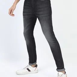 HIGHLANDER Men Charcoal Skinny Fit Heavy Fade Stretchable Jeans-image-49