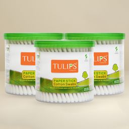 Tulips Biodegradable Cotton Buds Swabs Pack of 3 - 200 Pieces Each-image-11