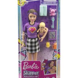 Barbie Skipper Babysitters Fashion Doll & 4 Storytelling Pieces Play Set Multicolor - Height 26 cm-image-39