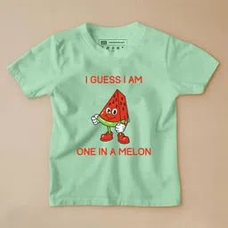 Be Awara Half Sleeves One In A Melon Printed Tee - Mint Green-picture-23
