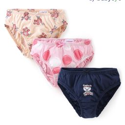 Babyoye Cotton Eco Conscious Panties Floral Print Set of 3 - Blue Beige and Pink-image-21