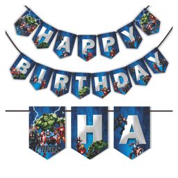 Wobbox Happy Birthday Banner, Avenger Theme Decoration Items Blue -Pack Of 1-image-63