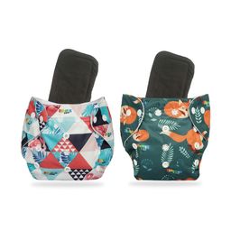 Chinmay Kids One Size Adjustable Baby Cloth Button Diaper - Washable/Reusable Nappies for Infants & Toddlers With Black Insert (8 X 8 inch) Pack of 2-20