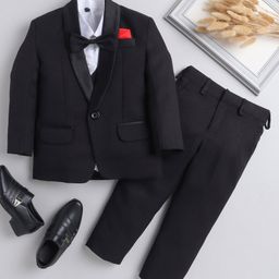 Jeet Ethnics Full Sleeves Solid 4 Piece Coordinating Party Suit Set - Black-image-59