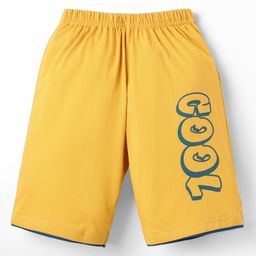 Taeko Single Jersey Knit Shorts With Text Print - Yellow-image-27