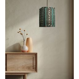 Green Girgit Green Block Print Hanging Shade image 2