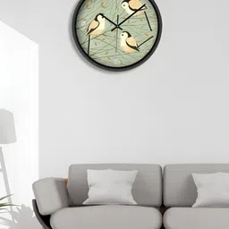 OLIVE TREE Black & Green Printed Contemporary Wall Clock-image-50