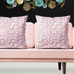ArtzFolio Pink 5 Pieces Geometric Printed Square Cushion Covers-image-60