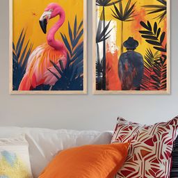 Kotart Brown & Yellow 2 Pieces Modern Wooden Wall Arts-picture-13