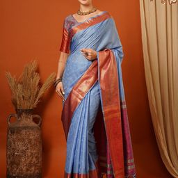 WINKLECART Woven Design Zari Pure Silk Banarasi Saree-image-61
