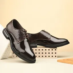 INVICTUS Men Textured Leather Formal Derbys-picture-46
