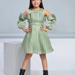 Peppermint Girl Striped Cold-Shoulder Chiffon Fit & Flare Dress-image-33