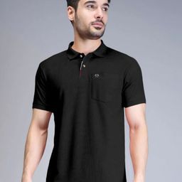 Triptee Men Solid Polo Collar Pure Cotton T-shirt-image-76