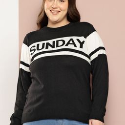 Sztori Plus Size Typography Sweater-image-37