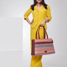 ZOUK Striped Oversized Structured Shoulder Bag image 1