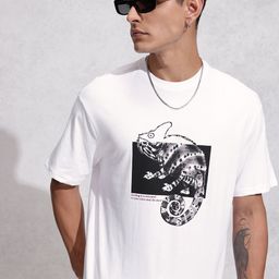 WROGN Printed Drop-Shoulder Sleeves Pure Cotton Oversized T-shirt-image-80