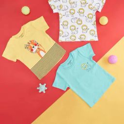 Pantaloons Baby Multicolor Cotton Printed T-Shirt (Pack of 3)-image-127