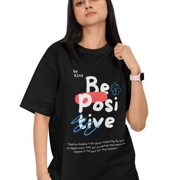 Reifica Women Bio Finish Typography Printed Round Neck Cotton Oversized T-shirt-image-6
