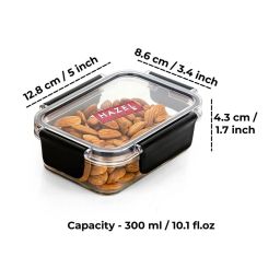 HAZEL Transparent Plastic Airtight Leak proof Microwave Safe Container 300 ml image 3