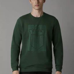 Louis Philippe Green Cotton Regular Fit Printed Sweatshirt-picture-31