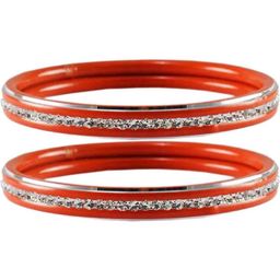Vidhya Kangan Women Orange Bangle-image-90