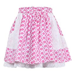 Miyo Girls Pink & White Printed Flared Knee-Length Skirt-image-31