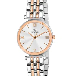 Walrus Women Silver-Toned Brass Dial & Rose Gold Toned Stainless Steel Bracelet Style Straps Analogue Watch-34