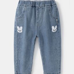 LULU & SKY Girls Straight Fit High-Rise Low Distress Jeans-image-85