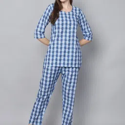 SOUNDARYA Women Printed Pure Cotton Night suit-image-20