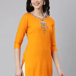 Souchii Ethnic Motifs Embroidered Straight Kurti-image-8