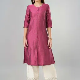 Rangmanch by Pantaloons Pink Woven Straight Kurta-image-82