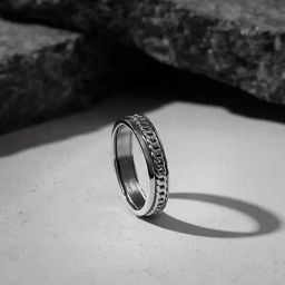 GIVA 925 Silver Black Rhodium Classy Band For Men-picture-5