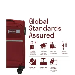 Citizen Journey Pulse Maroon Solid Soft Cabin Trolley Bag - 57 Cms image 3