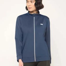 Clovia Navy Blue Comfort Fit Sports Jacket-picture-47