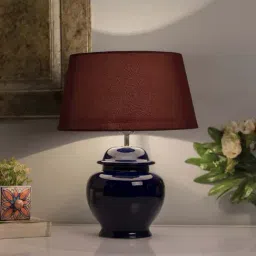 Homesake Navy Ceramic Guard Shaped Table Lamps with Red Shade - Set of 2-41