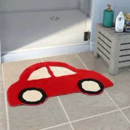 Saral Home Red & Cream Microfibre 1033 GSM Kids Floor Mat - Set of 1-30