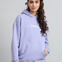GRIFFEL Women Printed Hooded Sweatshirt-image-95