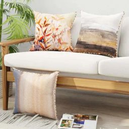 Bianca Suzane Beige & Brown Microfibre Cushion Cover - Set of 3-picture-35