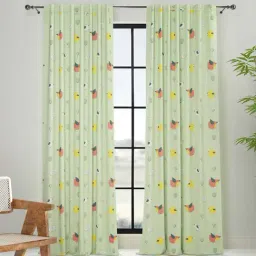 Fabindia Home Printed Green Cotton Door Curtain (7ft)-image-21