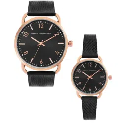 French Connection Analog Black Dial Pair Watch - FCN00011D-46