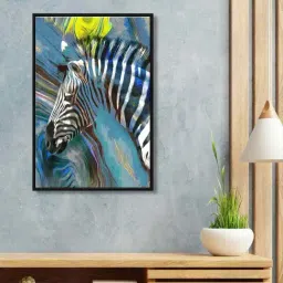 999Store Multicolor Canvas Wall Painting Panel With Fibre Frame-34