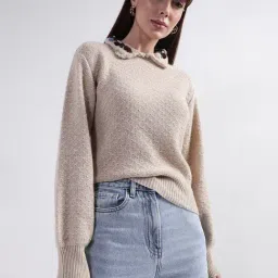 Rooted Beige Wool Sweater-image-22