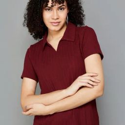 Fame Forever by Lifestyle Maroon Striped Top-image-43