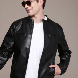 WROGN Band Collar Biker Jacket-57