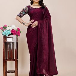K 5 Fashion Pure Chiffon Saree-image-5