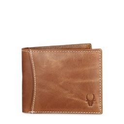 WildHorn Men Tan Brown Solid RFID Protected Genuine Leather Two Fold Wallet-28
