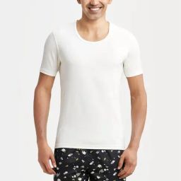 Jockey 2605 White Soft Touch Microfiber Elastane Half Sleeves Thermal Top with Stay Warm Technology-image-79