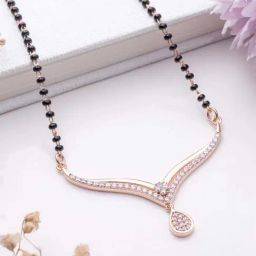 Zavya 925 Silver Ethereal Blossoms Rhodium-Plated Mangalsutra for Women-picture-12