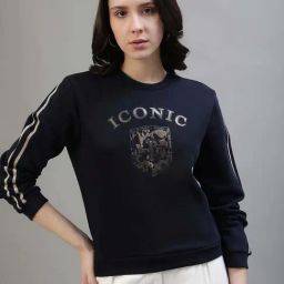 Iconic Navy Printed Sweatshirt-image-97