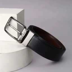 Van Heusen Black Leather Textured Casual Belt-25